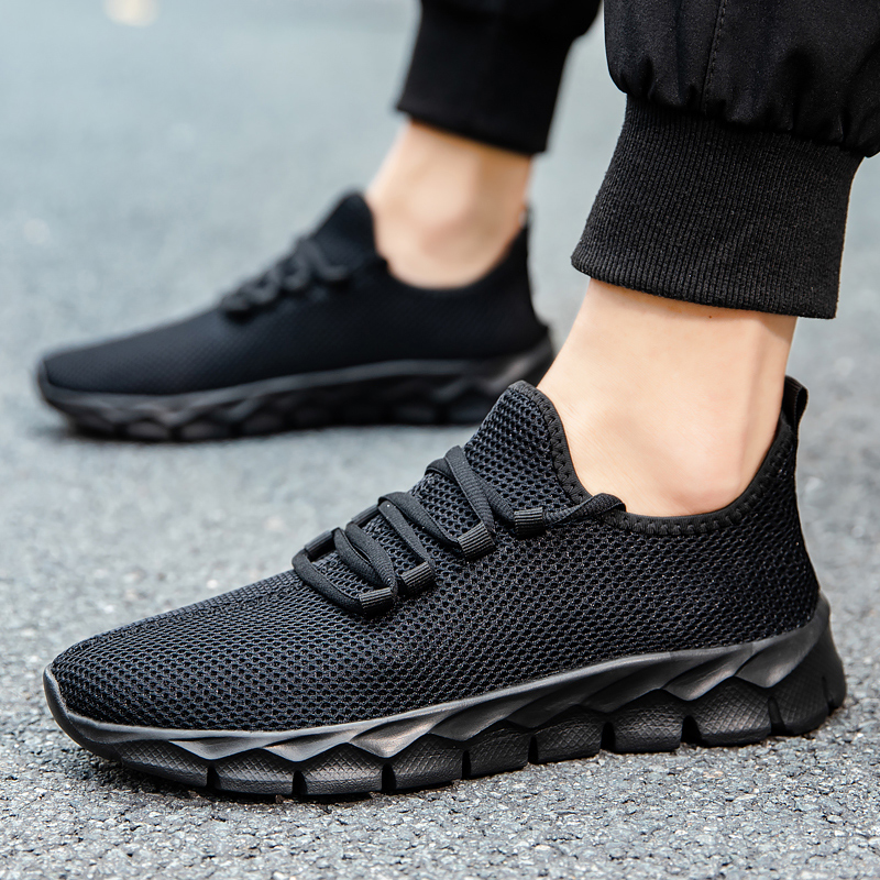 Men Shoes Running - Men Sports Running Black Jogging Shoes
