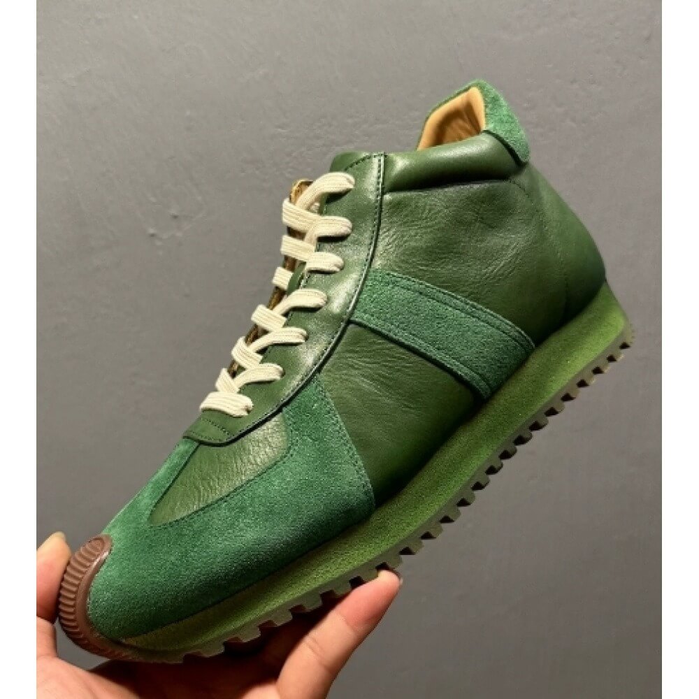 Retro Green Leather & Suede Hi – обзор и цена Men'S Shoes Green And White