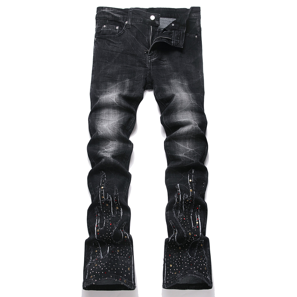 Men Crystal Rivet Stretch Deni – обзор и цена Men Shoes Jeans