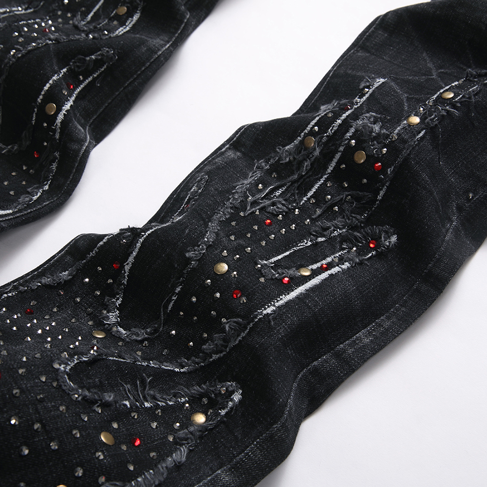 Men Crystal Rivet Stretch Deni – обзор и цена Men Shoes Jeans