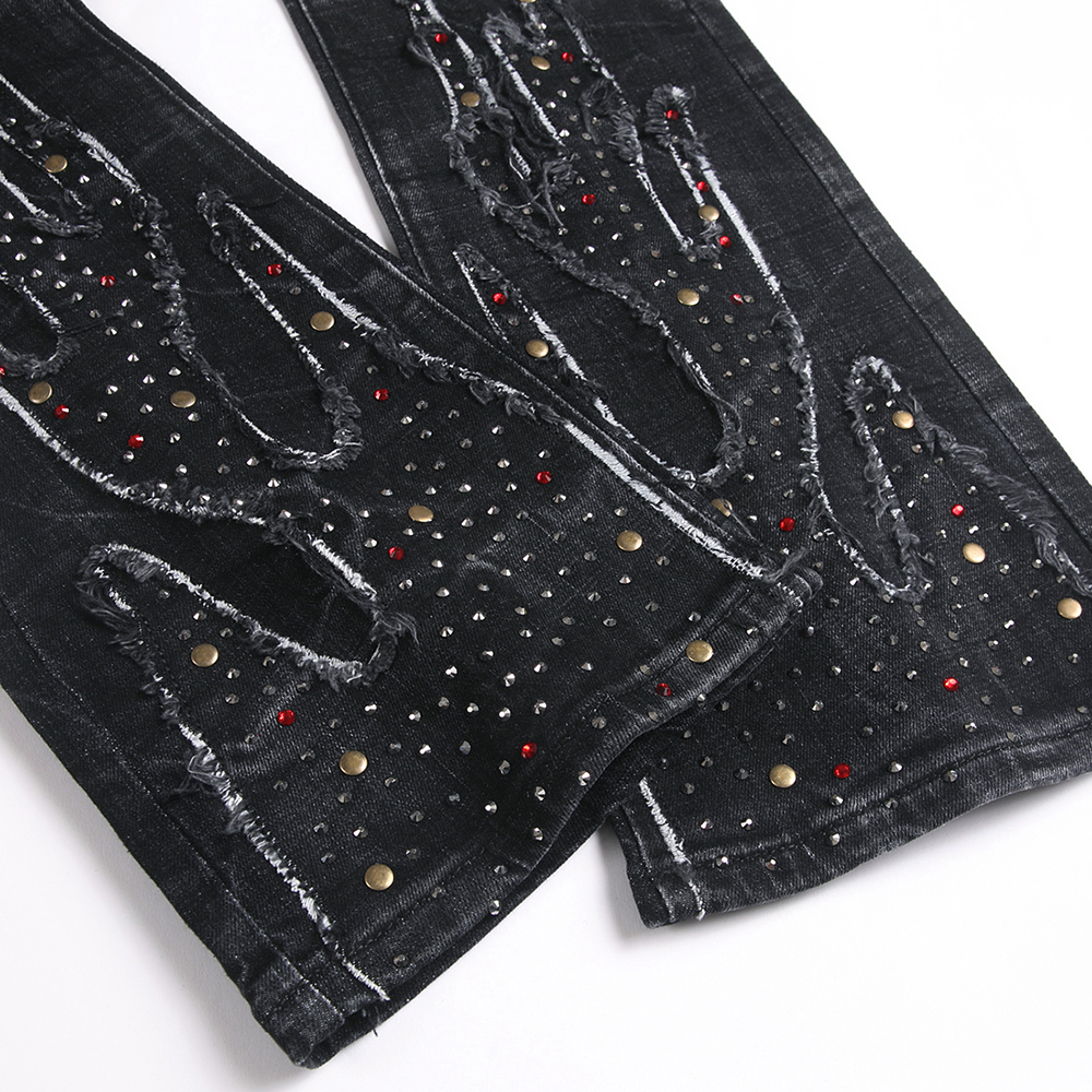 Men Crystal Rivet Stretch Deni – обзор и цена Men Shoes Jeans