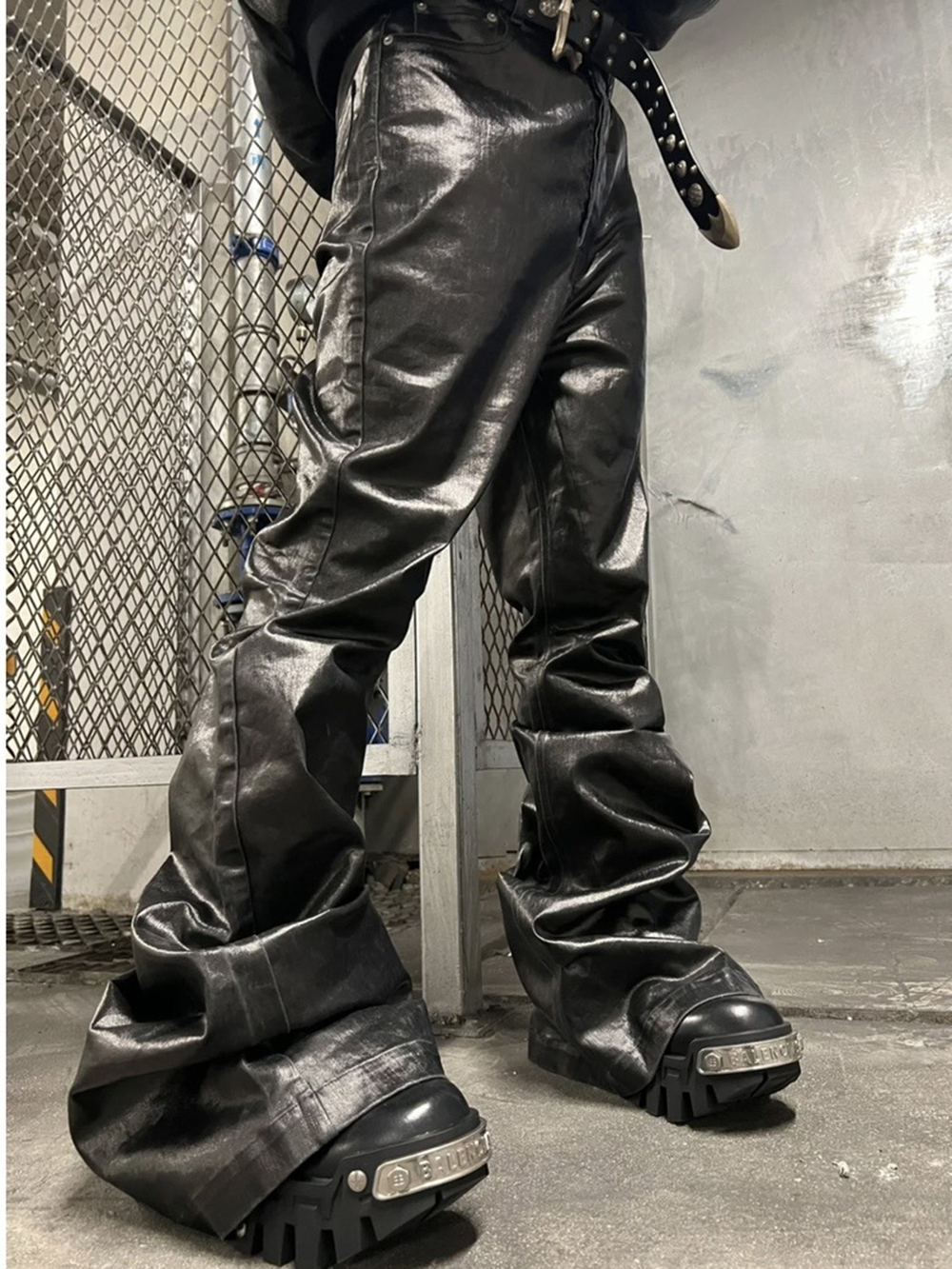 High Street Wide Leg Glossy Pu – обзор и цена Men Shoes Jeans