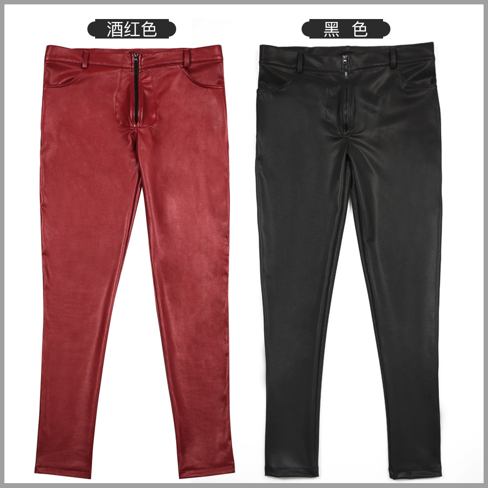 Men's PU Leather Skinny Jeans  – обзор и цена Men Shoes Jeans