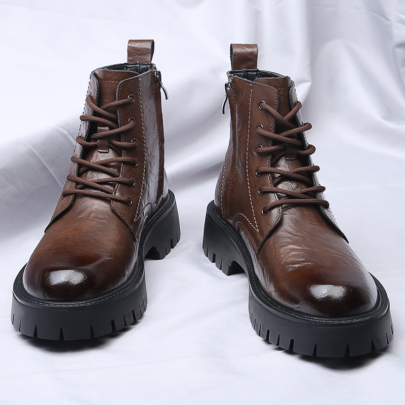 Men Side Zipper High Top Boots – обзор и цена Men'S Shoes With Height Increase