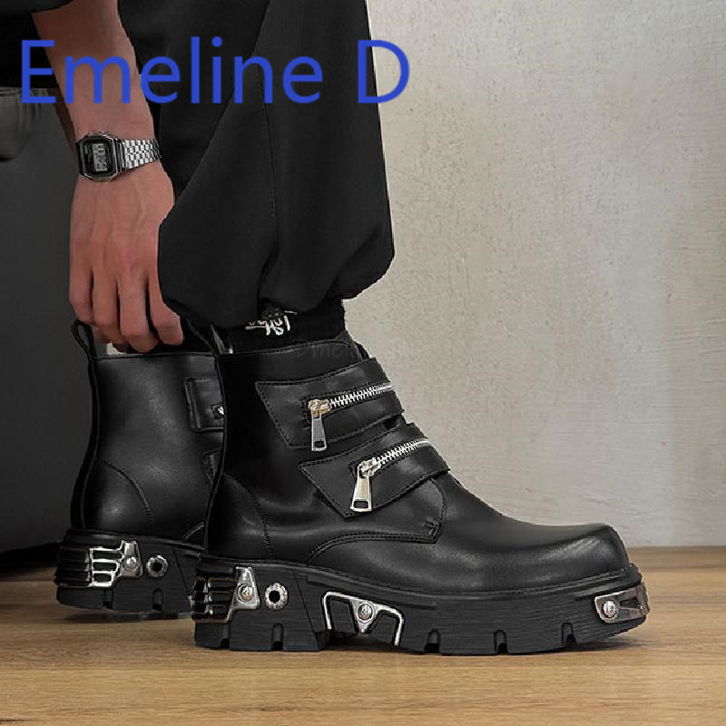 Dark Punk High Top Shoes Fashi – обзор и цена Men'S Shoes With Height Increase