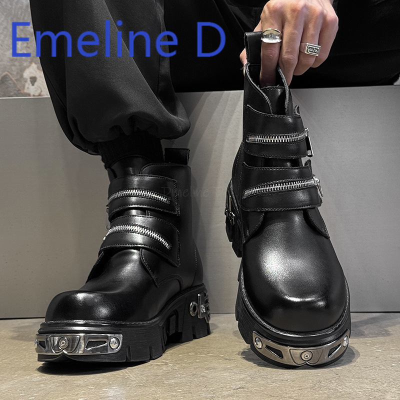 Dark Punk High Top Shoes Fashi – обзор и цена Men'S Shoes With Height Increase