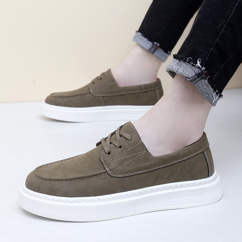 Men Khaki Green Lace Up Boat S – обзор и цена Men'S Shoes Green And White